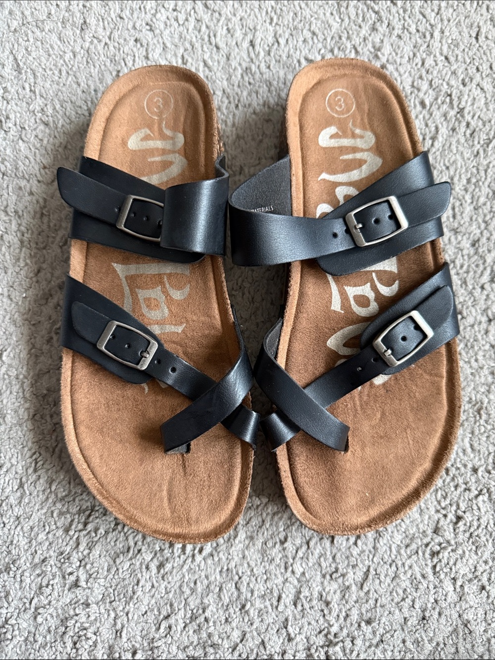 Gently worn Black Strappy Girls Sandals - Unbranded